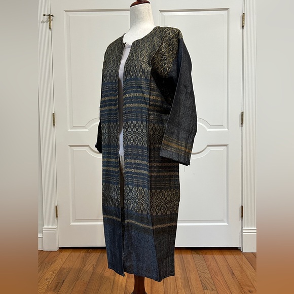 Hand loom vintage long blazer made in Oaxaca mex. - Picture 6 of 9